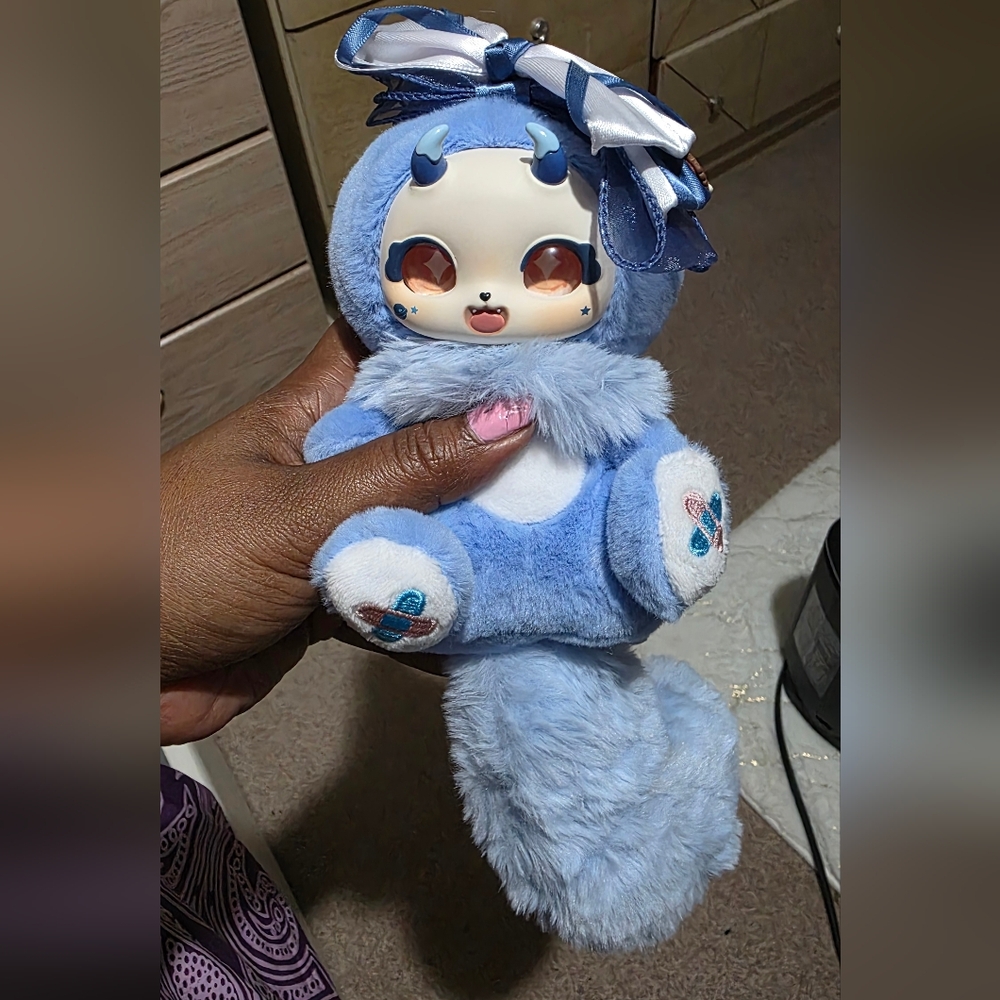 Boboco Blue Plush Doll with Bow and Big Tail , NO BOX